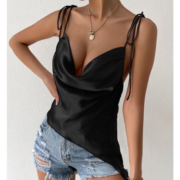 Luxe Plunging neck Sexy party Cami Top - Picture 6 of 7